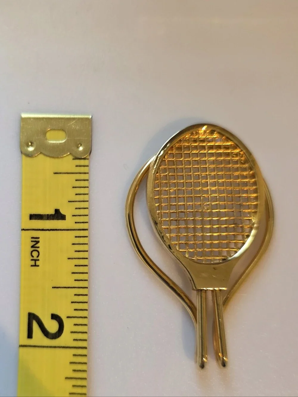 Vintage Gold-Tone Tennis Racket Pin/Clip